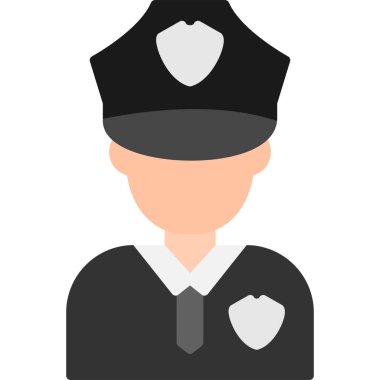 Beyaz arkaplanda polis vektörü düz simgesi tasarımı