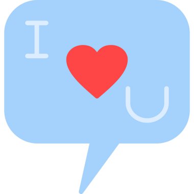 Seni seviyorum ikonuyla konuşma balonu