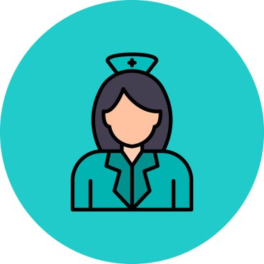 Hemşire hanım. Web simgesi basit illüstrasyon