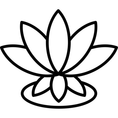 Lotus çiçeği ikonu ana hat vektörü. Nilüfer çiçeği. spa