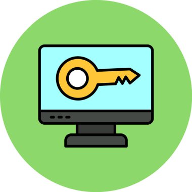 Dizüstü bilgisayar simgesi vektör çizimi