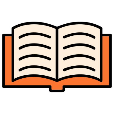 kitap simgesi, eğitimle ilgili vektör çizimi