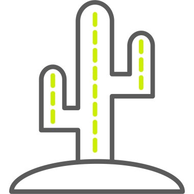 Kaktüs kaktüsü ikonu, vektör illüstrasyonu