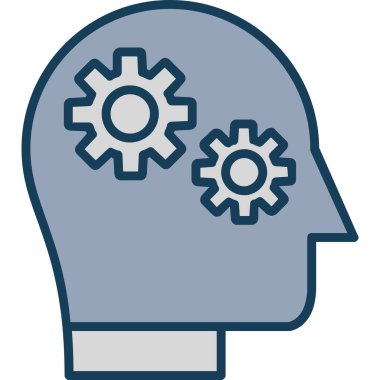 Beyin. Web simgesi vektör illüstrasyonu