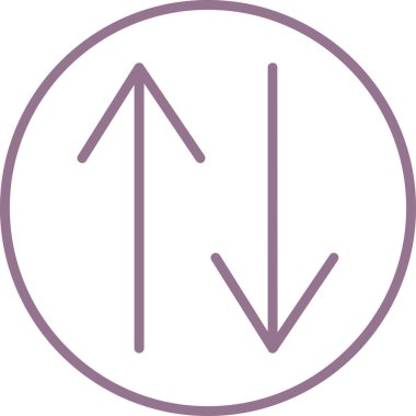 İnce çizgi vektör simgesinden yukarı ok yönüne