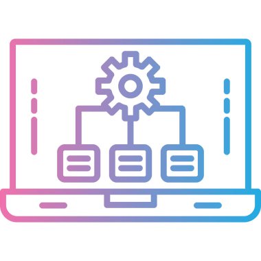 Bilgisayar ayarları simgesi, vektör çizim