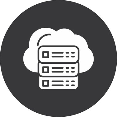 beyaz arkaplan üzerindeki veritabanı bulut simgesi.