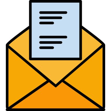 zarf e- posta simgesi, vektör illüstrasyonu