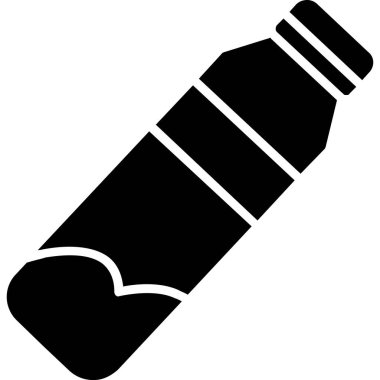 Beyaz arkaplanda izole edilmiş şişe simgesi ve vektör illüstrasyonu