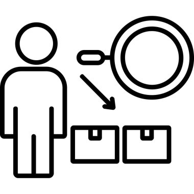 Evrak çantası ikonu olan bir iş adamı. vektör illüstrasyonu