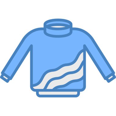 Kış süveteri ikonu. Web için süveter vektör simgelerinin özet çizimi