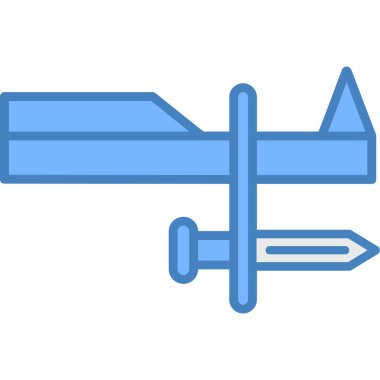 Bir kılıç simgesinin vektör illüstrasyonu