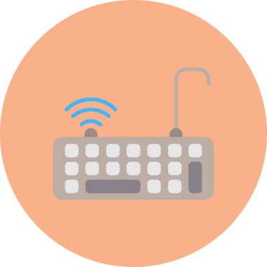 Kablosuz klavye. Basit illüstrasyon