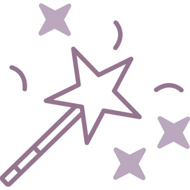 çubuk sihirli çubuk simgesi ana hat biçiminde