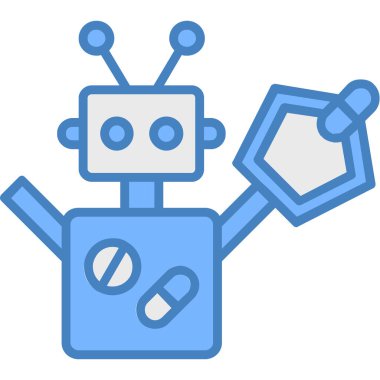 robot. Web simgesi basit illüstrasyon