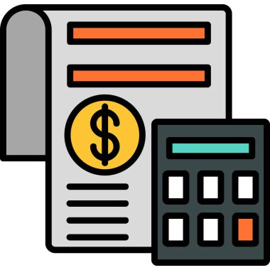 Hesap makinesi finans simgesi - taslak biçimi