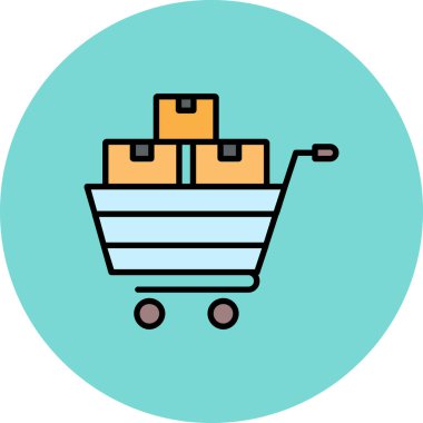 Sepet simgesi, vektör illüstrasyonu