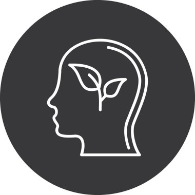 Beyin ikonu vektör illüstrasyon tasarımlı insan kafası