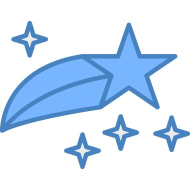 Bir yıldızın çizgi film simgesinin vektör çizimi