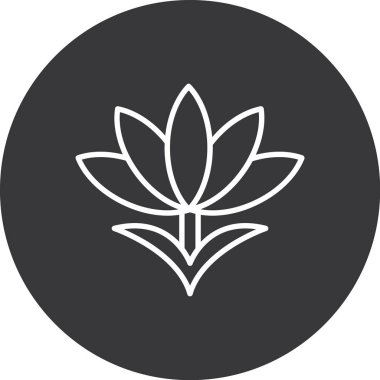 güzel lotus çiçeği kabartma vektör simgesi