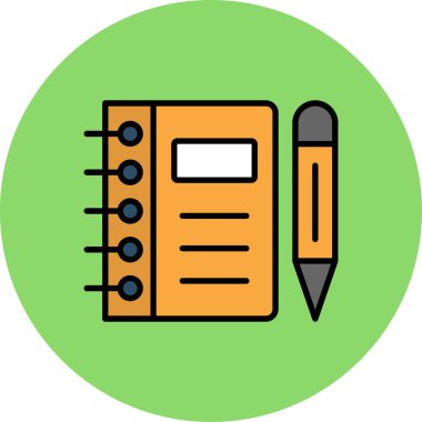 Bir kalem simgesinin vektör illüstrasyonu