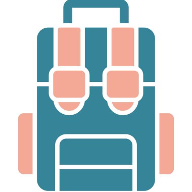 Sırt çantası. Web simgesi basit illüstrasyon