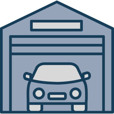 Otomatik garaj simgesi, vektör illüstrasyonu