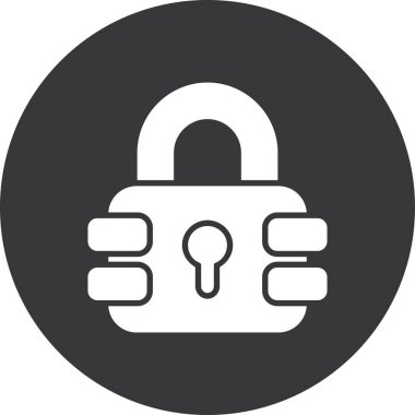 Güvenli kilit simgesi, basit vektör illüstrasyonu