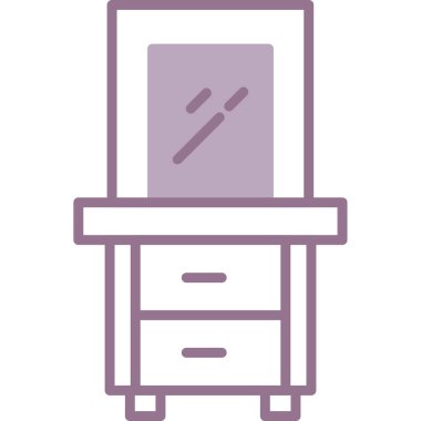 ofis masası renk simgesi, vektör illüstrasyonu