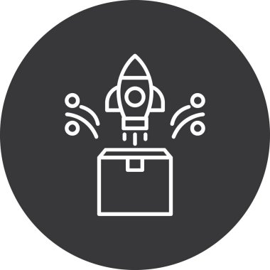 roket ikonu vektör illüstrasyonu