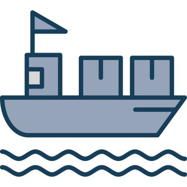 Gemi. Web simgesi basit illüstrasyon