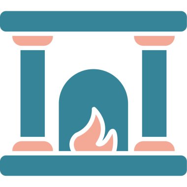 Şömine. Web simgesi basit illüstrasyon