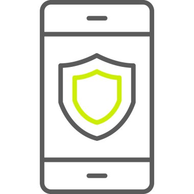 mobil güvenlik simgesi vektör illüstrasyonu