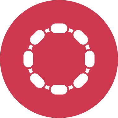 Kırmızı çemberli yuvarlak dairenin vektör simgesi