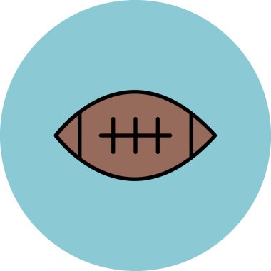 Amerikan futbolu ikonu vektör illüstrasyonu