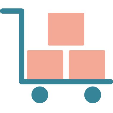 El arabası. Web simgesi basit illüstrasyon