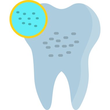 Düz renk dizaynlı diş simgesi. vektör illüstrasyonu