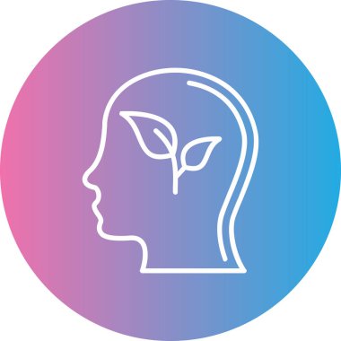 Yaprak illüstrasyonlu güzel kafa