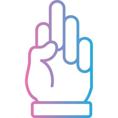 Parmakları çapraz olan el ikonu. İnce çizgi tasarımı. vektör illüstrasyonu.