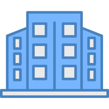 Bina. Web simgesi basit illüstrasyon