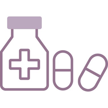 ilaç şişesi simgesi, basit vektör illüstrasyonu