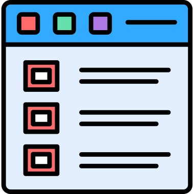 Kontrol listesi. Web simgesi basit illüstrasyon