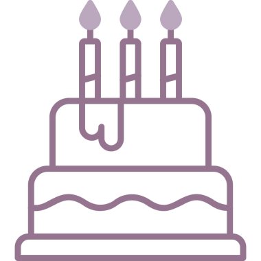 Mumlar doğum günü pastası simgesi