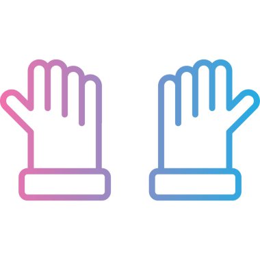 El ve eldiven ikonu. Beyaz arka planda izole edilmiş. renkli vektör illüstrasyonu