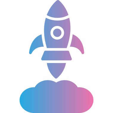 Roketin bir simgesinin vektör çizimi