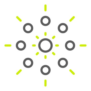 Noktalı güneş vektör simgesi. biçim düz sembol, eko yeşil resim, beyaz arkaplan.