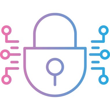 asma kilit ikon vektör çizimi