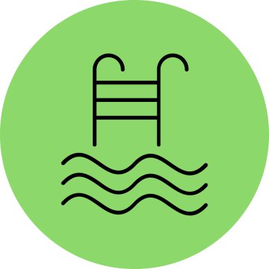 yüzme havuzu simgesi, vektör illüstrasyonu