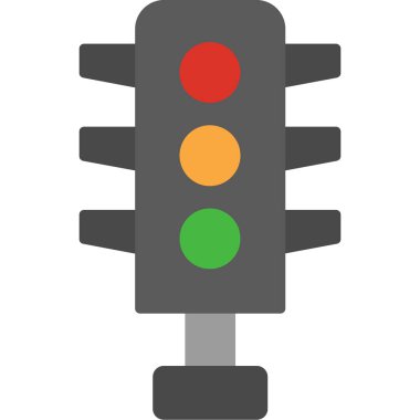 Trafik ışığı düz simgesi, vektör illüstrasyonu