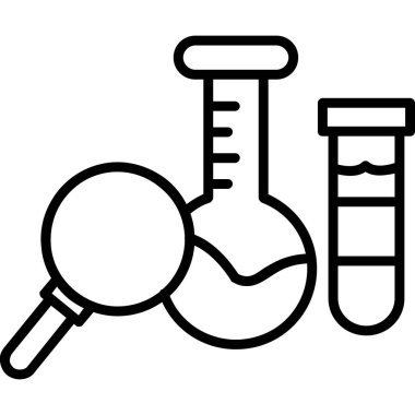 Bilim test tüpleri simgesi, vektör illüstrasyonu